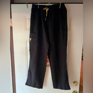 Black Elastic Waist Scrub Pants